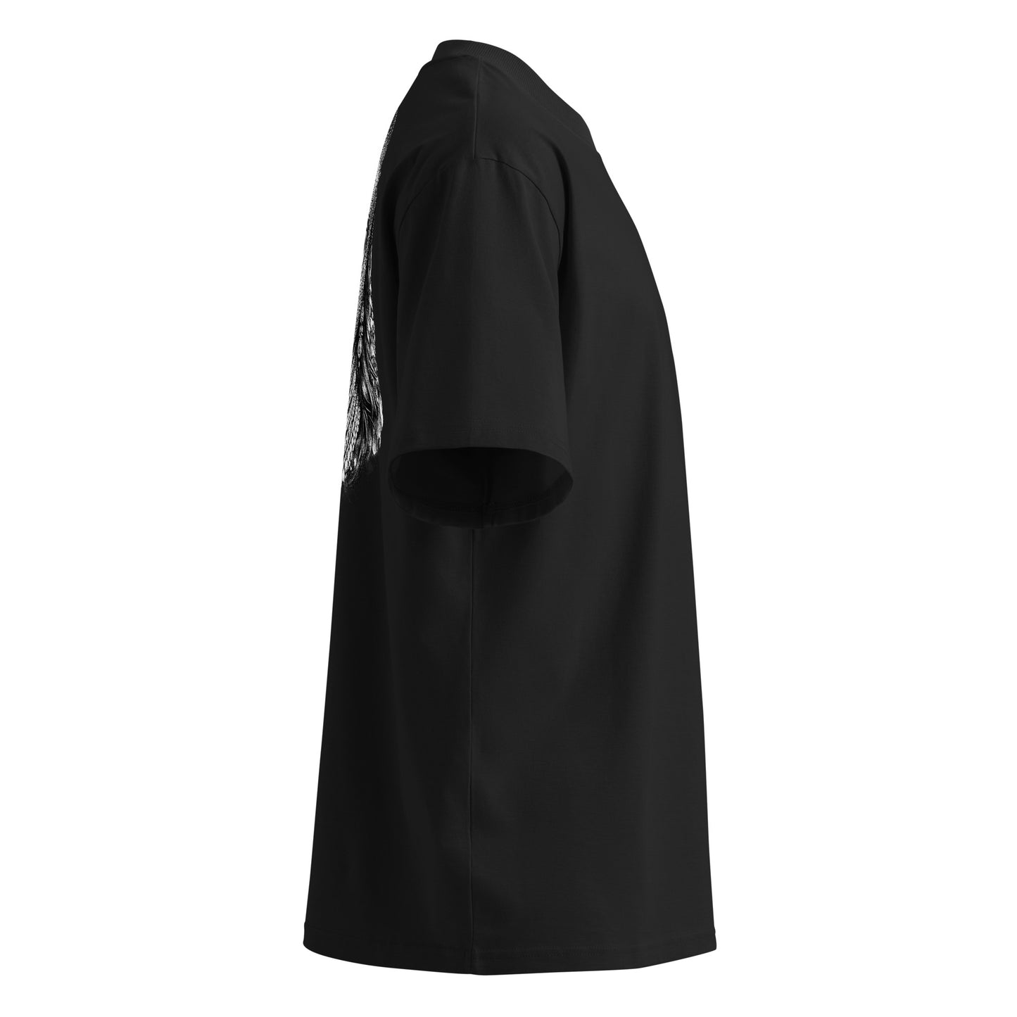 Japanese female balaclava portrait graphic with red graffiti ILLIOR typography for women streetwear fashion