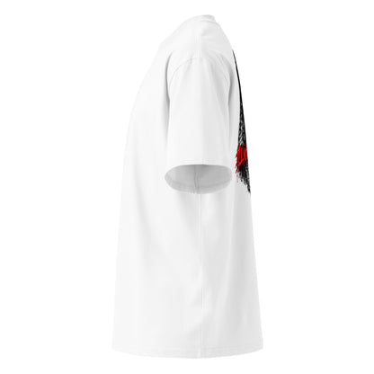 Japanese female balaclava portrait graphic with red graffiti ILLIOR typography for women streetwear fashion
