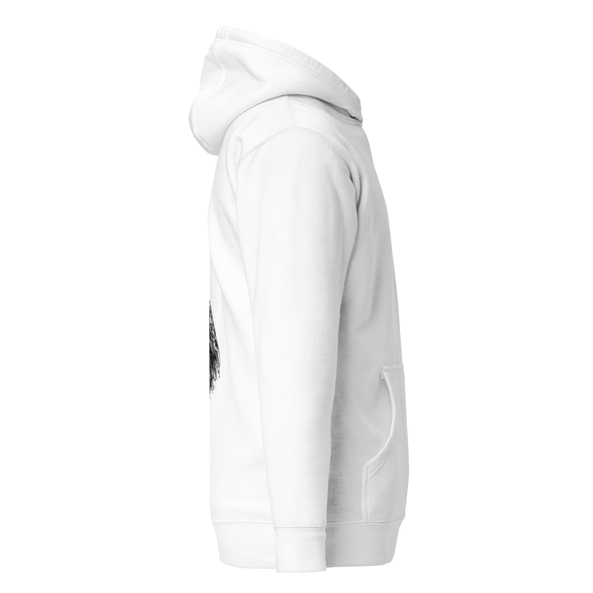 Oversized hoodie with japanese female balaclava illustration and red ILLIOR graffiti logo