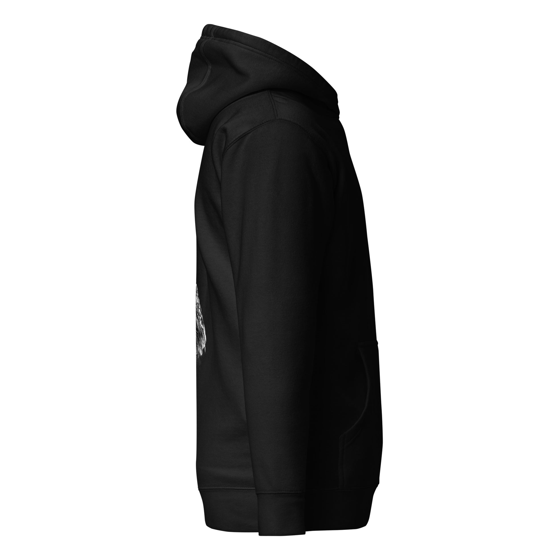 Oversized hoodie with japanese female balaclava illustration and red ILLIOR graffiti logo